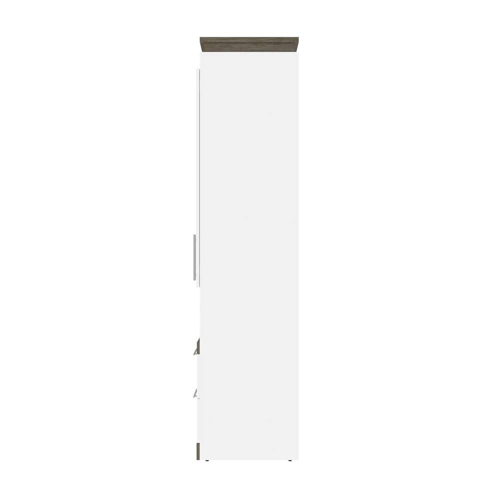 Bestar - Orion 124W Queen Murphy Bed with Multifunctional Storage (125W) in White & Walnut Grey - 116873-000017 veiw 3