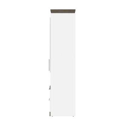 Bestar - Orion 124W Queen Murphy Bed with Multifunctional Storage (125W) in White & Walnut Grey - 116873-000017 veiw 3