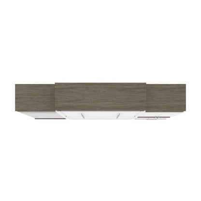 Bestar - Orion 124W Queen Murphy Bed with Multifunctional Storage (125W) in White & Walnut Grey - 116873-000017 veiw 5