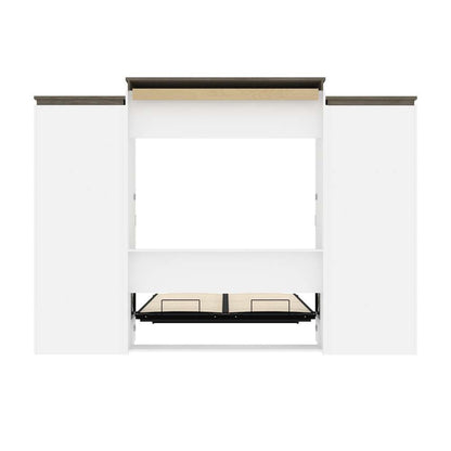 Bestar - Orion 124W Queen Murphy Bed with Multifunctional Storage (125W) in White & Walnut Grey - 116873-000017 veiw 10