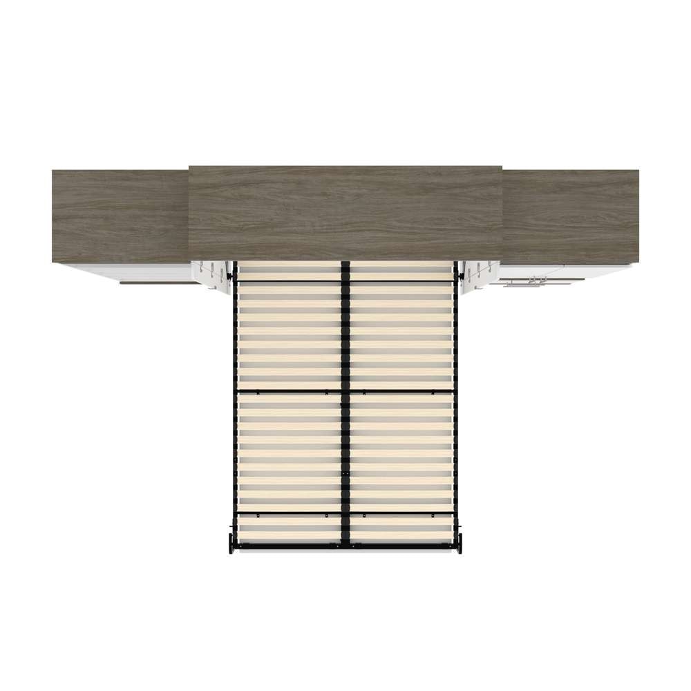 Bestar - Orion 124W Queen Murphy Bed with Multifunctional Storage (125W) in White & Walnut Grey - 116873-000017 veiw 11