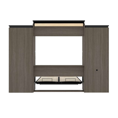 Bestar - Orion 124W Queen Murphy Bed with Shelving and Fold-Out Desk (125W) in Bark Gray & Graphite - 116876-000047 veiw 11