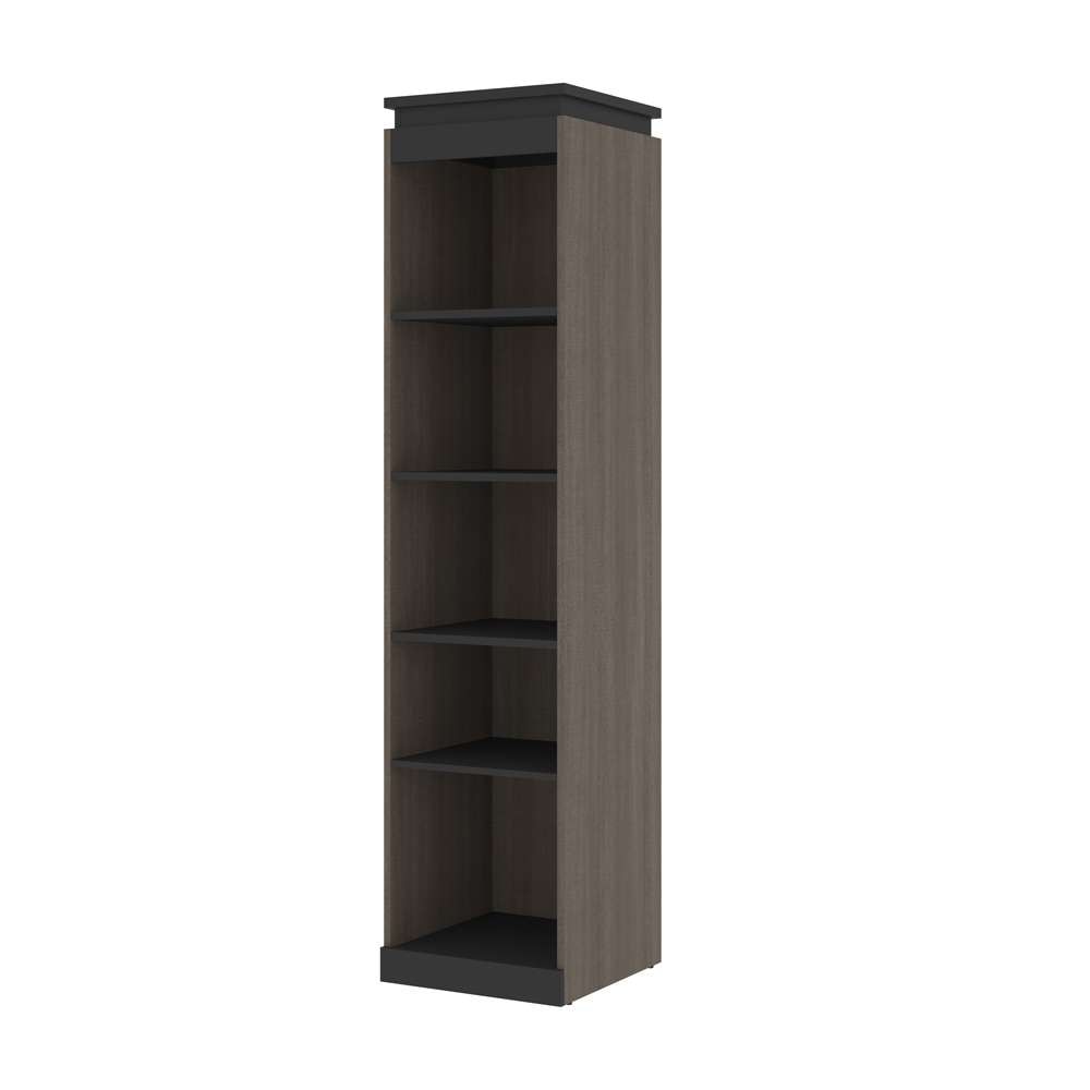 Bestar - Orion 20W Narrow Shelving Unit in Bark Gray & Graphite - 116162-000047 veiw 1