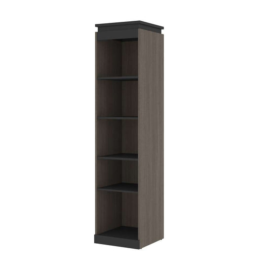 Bestar - Orion 20W Narrow Shelving Unit in Bark Gray & Graphite - 116162-000047 veiw 1