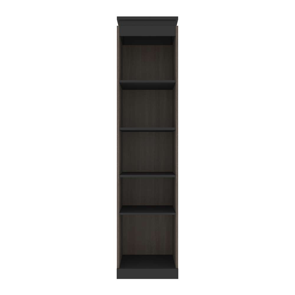 Bestar - Orion 20W Narrow Shelving Unit in Bark Gray & Graphite - 116162-000047 veiw 2