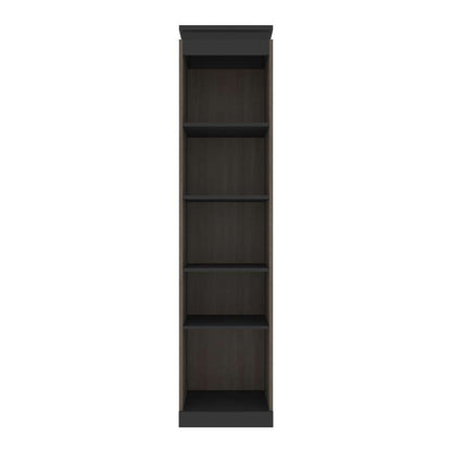 Bestar - Orion 20W Narrow Shelving Unit in Bark Gray & Graphite - 116162-000047 veiw 2