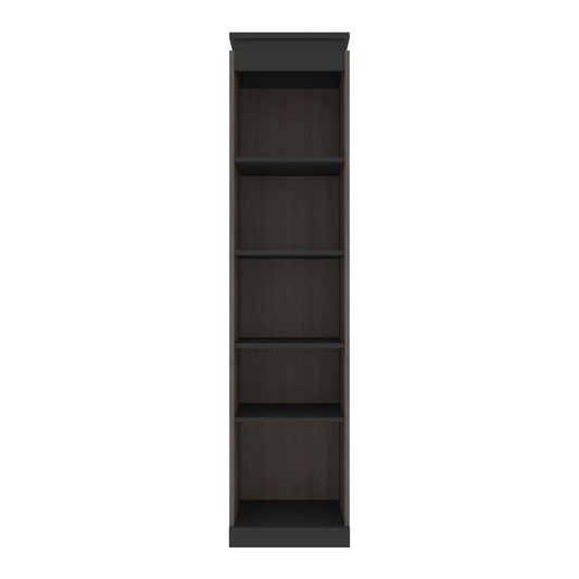 Bestar - Orion 20W Narrow Shelving Unit in Bark Gray & Graphite - 116162-000047 veiw 2