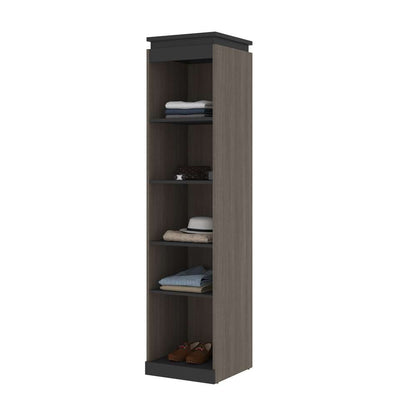 Bestar - Orion 20W Narrow Shelving Unit in Bark Gray & Graphite - 116162-000047 veiw 6
