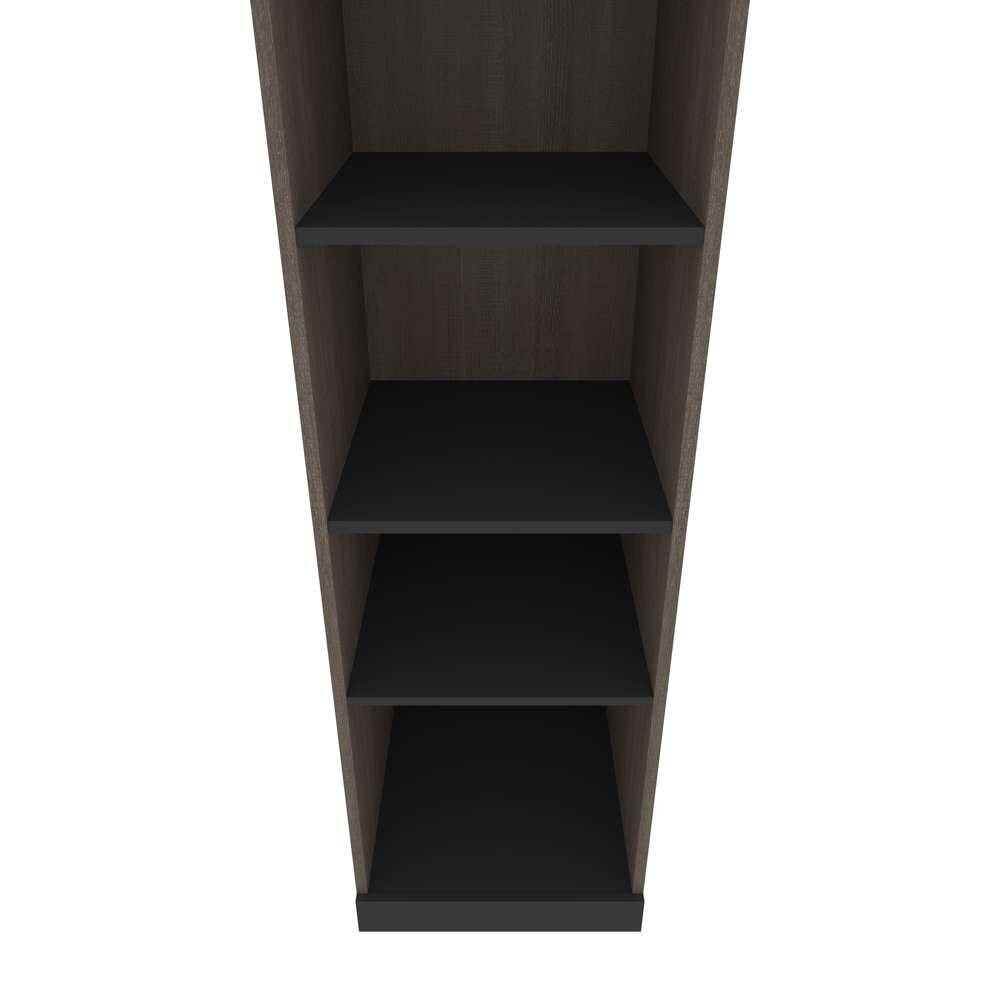 Bestar - Orion 20W Narrow Shelving Unit in Bark Gray & Graphite - 116162-000047 veiw 7