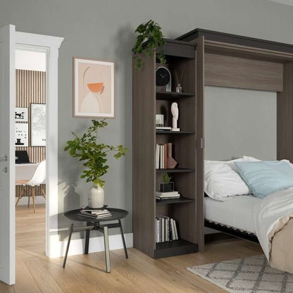 Bestar - Orion 20W Narrow Shelving Unit in Bark Gray & Graphite - 116162-000047 veiw 8