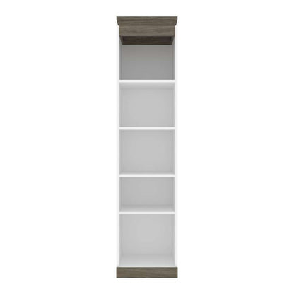 Bestar - Orion 20W Narrow Shelving Unit in White & Walnut Grey - 116162-000017 veiw 2