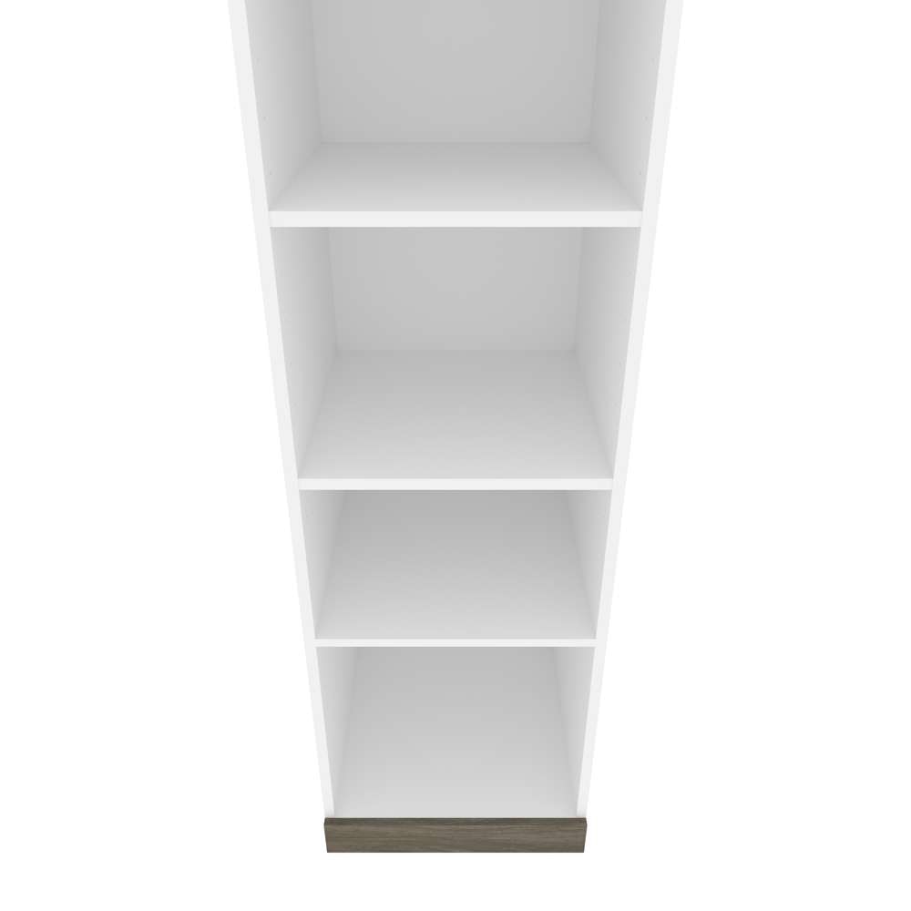 Bestar - Orion 20W Narrow Shelving Unit in White & Walnut Grey - 116162-000017 veiw 7