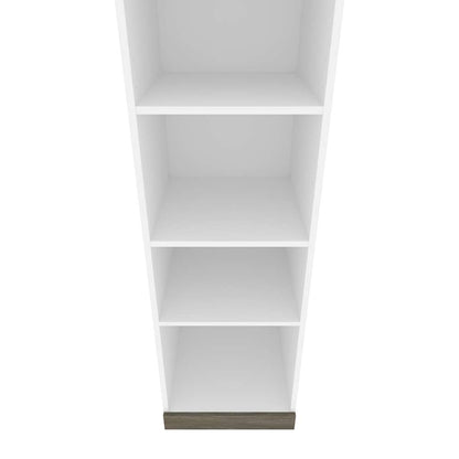 Bestar - Orion 20W Narrow Shelving Unit in White & Walnut Grey - 116162-000017 veiw 7