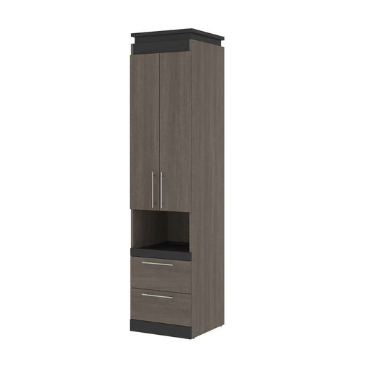 Bestar - Orion 20W Storage Cabinet with Pull-Out Shelf in Bark Gray & Graphite - 116165-000047 veiw 1