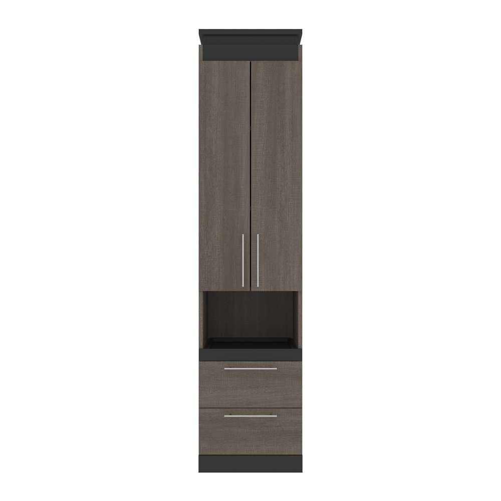 Bestar - Orion 20W Storage Cabinet with Pull-Out Shelf in Bark Gray & Graphite - 116165-000047 veiw 2