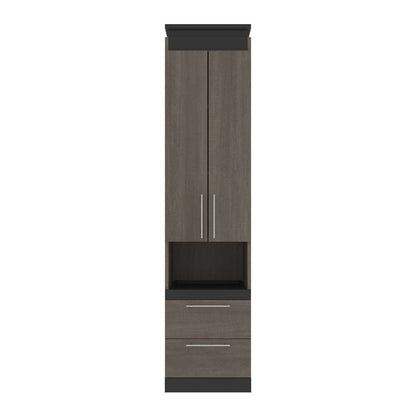 Bestar - Orion 20W Storage Cabinet with Pull-Out Shelf in Bark Gray & Graphite - 116165-000047 veiw 2