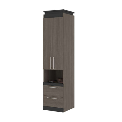Bestar - Orion 20W Storage Cabinet with Pull-Out Shelf in Bark Gray & Graphite - 116165-000047 veiw 6