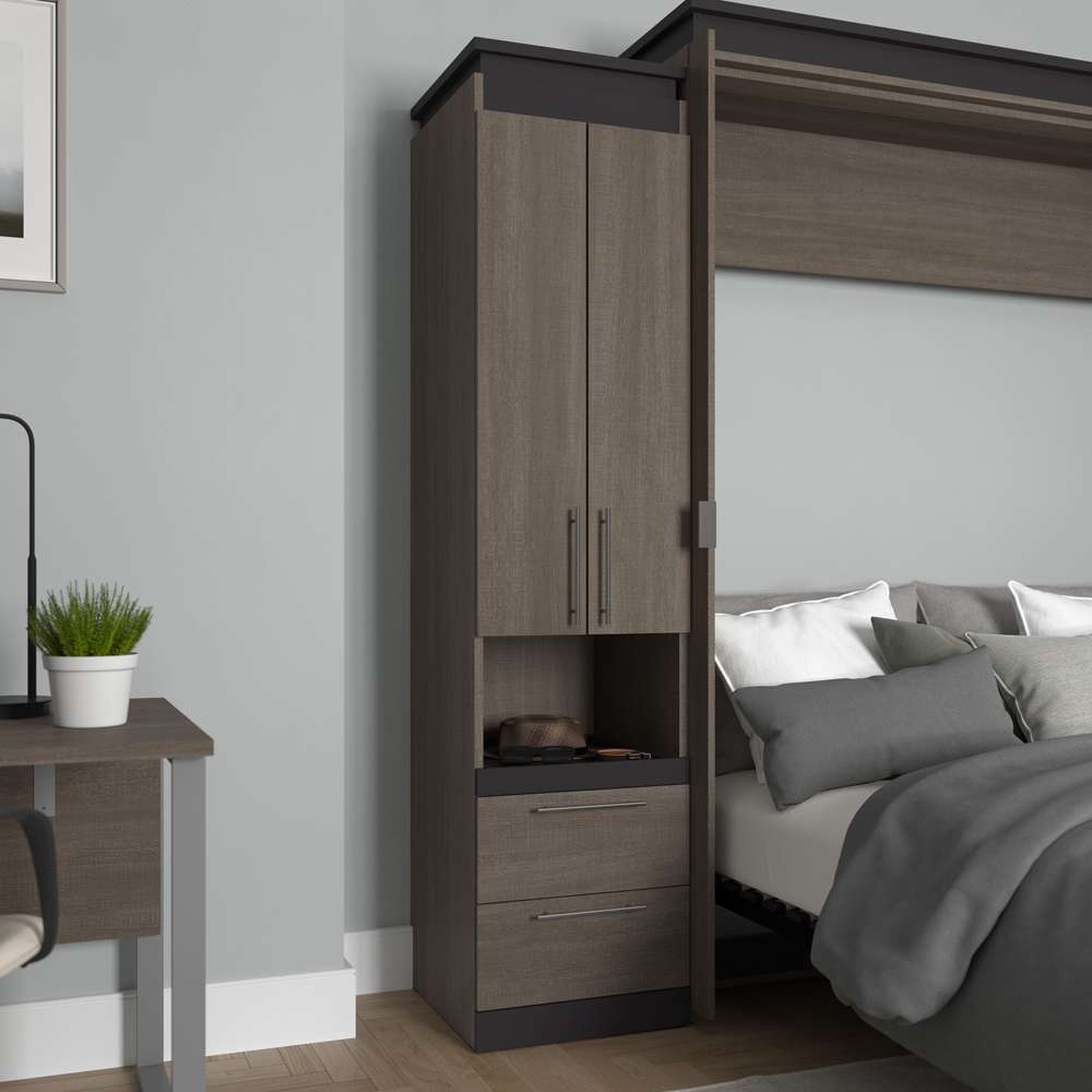 Bestar - Orion 20W Storage Cabinet with Pull-Out Shelf in Bark Gray & Graphite - 116165-000047 veiw 7