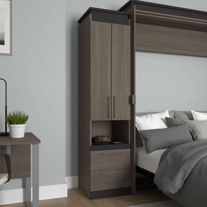 Bestar - Orion 20W Storage Cabinet with Pull-Out Shelf in Bark Gray & Graphite - 116165-000047 veiw 7