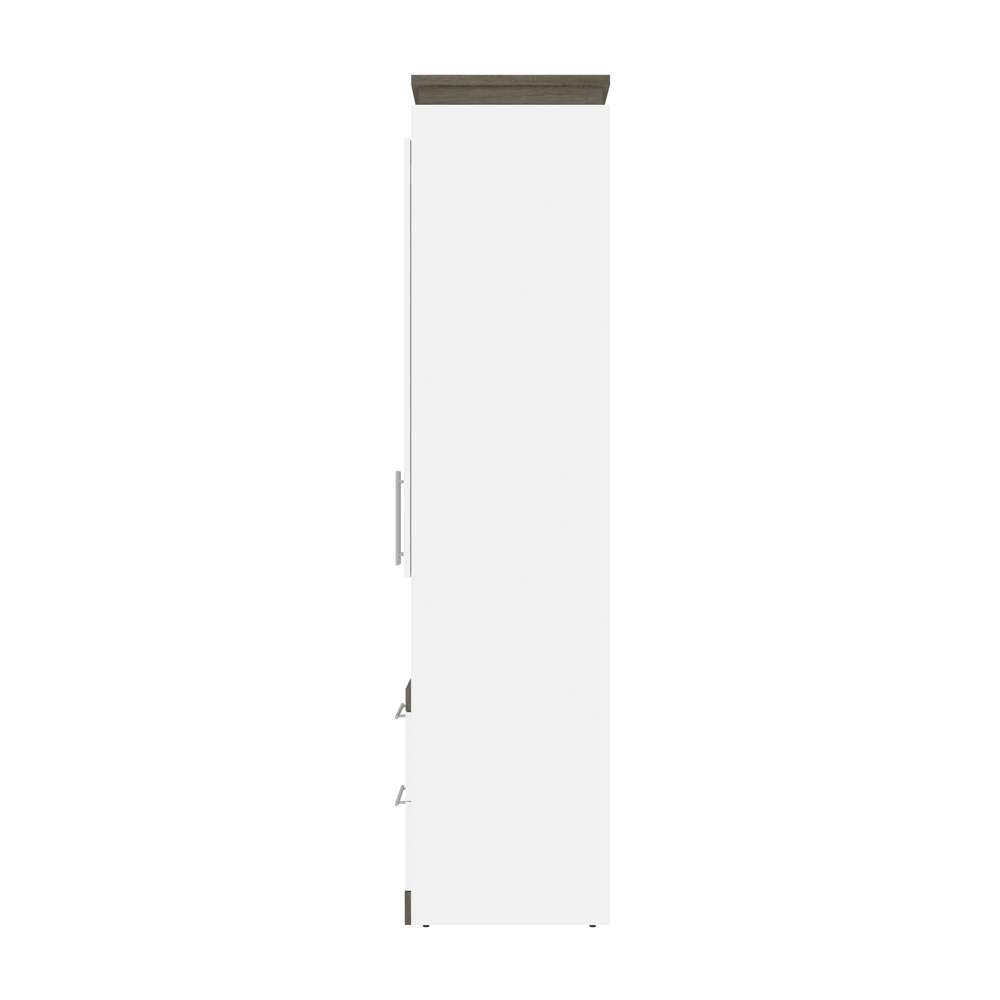 Bestar - Orion 20W Storage Cabinet with Pull-Out Shelf in White & Walnut Grey - 116165-000017 veiw 3