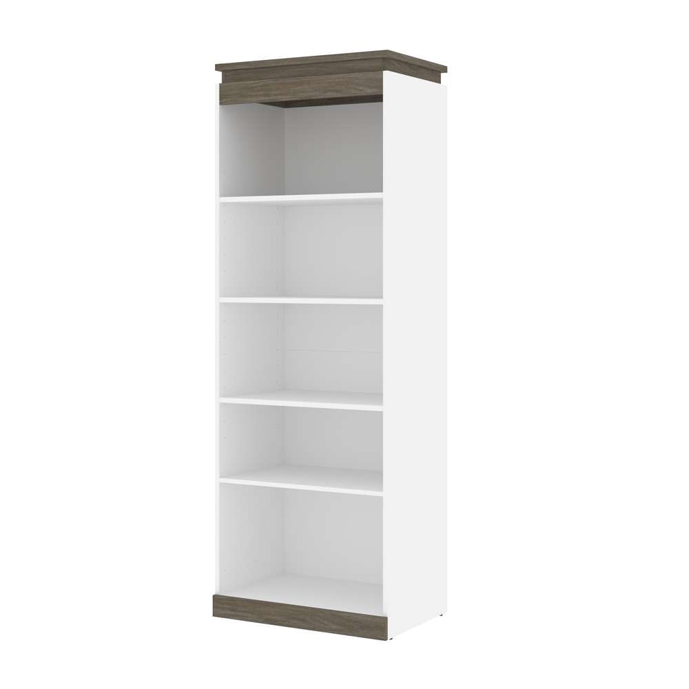 Bestar - Orion 30W Shelving Unit in White & Walnut Grey - 116160-000017 veiw 1