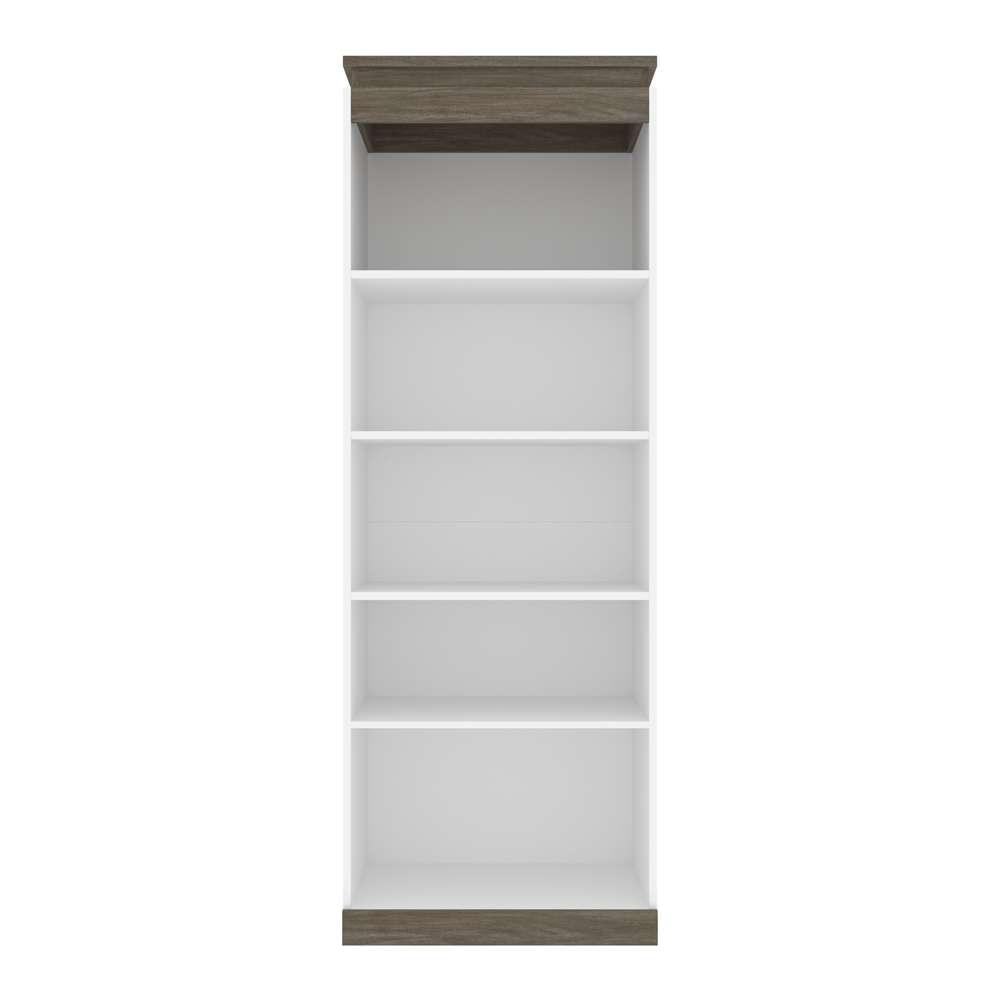 Bestar - Orion 30W Shelving Unit in White & Walnut Grey - 116160-000017 veiw 2
