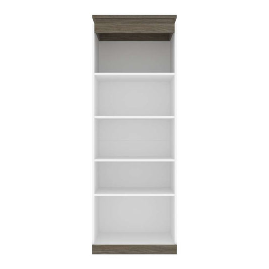 Bestar - Orion 30W Shelving Unit in White & Walnut Grey - 116160-000017 veiw 2