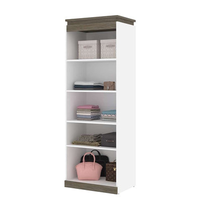 Bestar - Orion 30W Shelving Unit in White & Walnut Grey - 116160-000017 veiw 6
