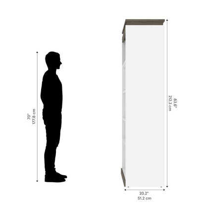 Bestar - Orion 30W Shelving Unit in White & Walnut Grey - 116160-000017 veiw 11