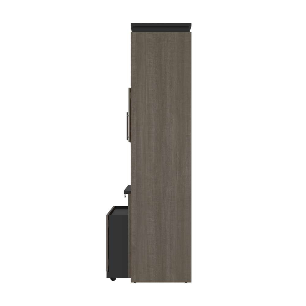 Bestar - Orion 30W Shelving Unit with Fold-Out Desk in Bark Gray & Graphite - 116166-000047 veiw 4