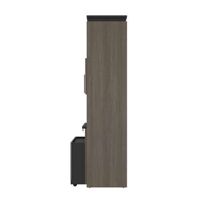 Bestar - Orion 30W Shelving Unit with Fold-Out Desk in Bark Gray & Graphite - 116166-000047 veiw 4