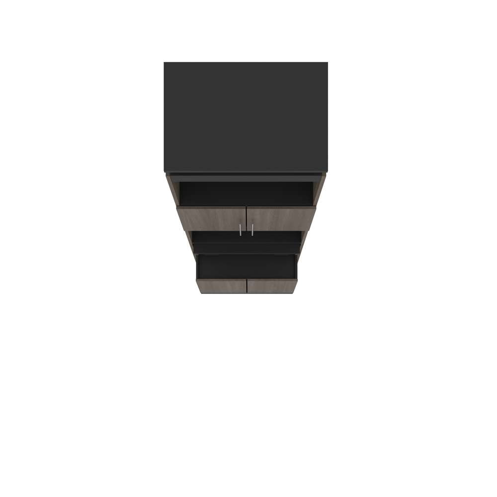 Bestar - Orion 30W Shelving Unit with Fold-Out Desk in Bark Gray & Graphite - 116166-000047 veiw 6
