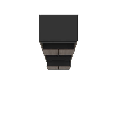 Bestar - Orion 30W Shelving Unit with Fold-Out Desk in Bark Gray & Graphite - 116166-000047 veiw 6