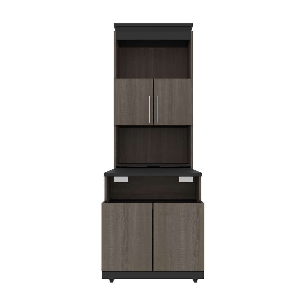 Bestar - Orion 30W Shelving Unit with Fold-Out Desk in Bark Gray & Graphite - 116166-000047 veiw 9