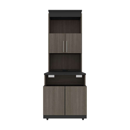 Bestar - Orion 30W Shelving Unit with Fold-Out Desk in Bark Gray & Graphite - 116166-000047 veiw 9