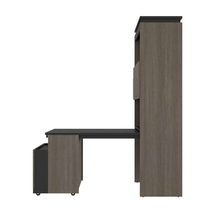 Bestar - Orion 30W Shelving Unit with Fold-Out Desk in Bark Gray & Graphite - 116166-000047 veiw 10