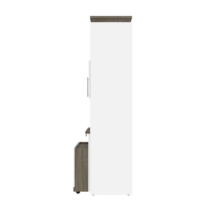 Bestar - Orion 30W Shelving Unit with Fold-Out Desk in White & Walnut Grey - 116166-000017 veiw 4