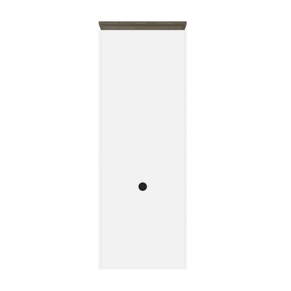 Bestar - Orion 30W Shelving Unit with Fold-Out Desk in White & Walnut Grey - 116166-000017 veiw 5