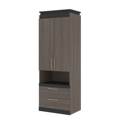 Bestar - Orion 30W Storage Cabinet with Pull-Out Shelf in Bark Gray & Graphite - 116164-000047 veiw 1