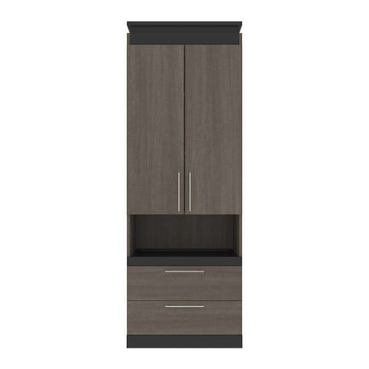 Bestar - Orion 30W Storage Cabinet with Pull-Out Shelf in Bark Gray & Graphite - 116164-000047 veiw 2