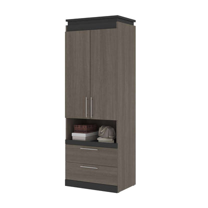 Bestar - Orion 30W Storage Cabinet with Pull-Out Shelf in Bark Gray & Graphite - 116164-000047 veiw 7