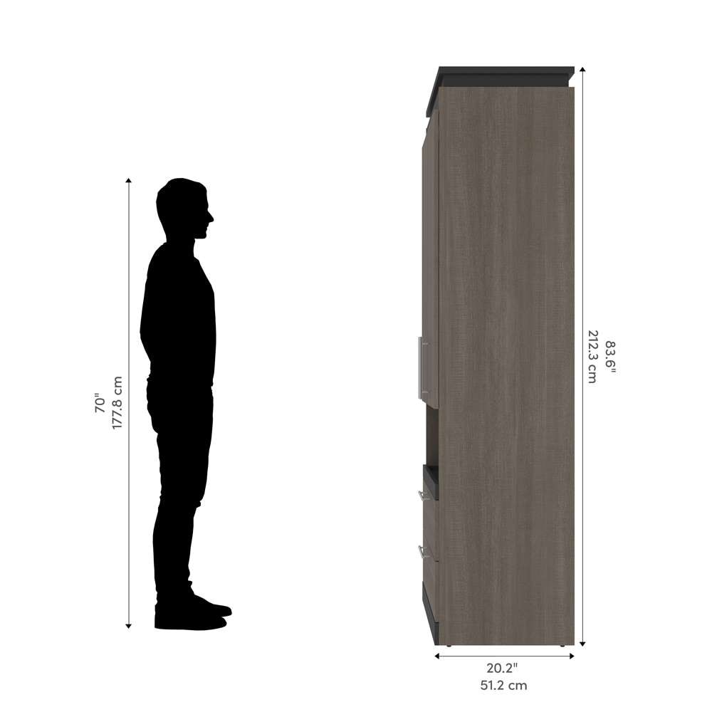 Bestar - Orion 30W Storage Cabinet with Pull-Out Shelf in Bark Gray & Graphite - 116164-000047 veiw 10