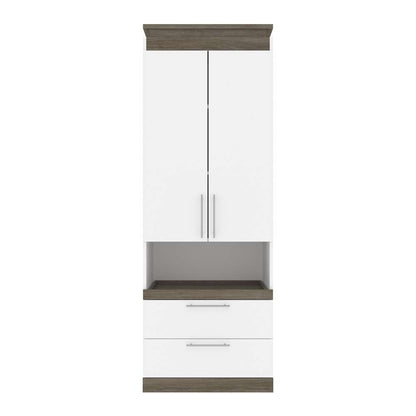 Bestar - Orion 30W Storage Cabinet with Pull-Out Shelf in White & Walnut Grey - 116164-000017 veiw 2