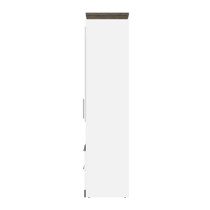 Bestar - Orion 30W Storage Cabinet with Pull-Out Shelf in White & Walnut Grey - 116164-000017 veiw 3