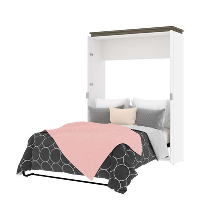 Bestar - Orion 59W Full Murphy Bed in White & Walnut Grey - 116183-000017 veiw 7