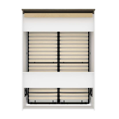 Bestar - Orion 65W Queen Murphy Bed in White & Walnut Grey - 116184-000017 veiw 4