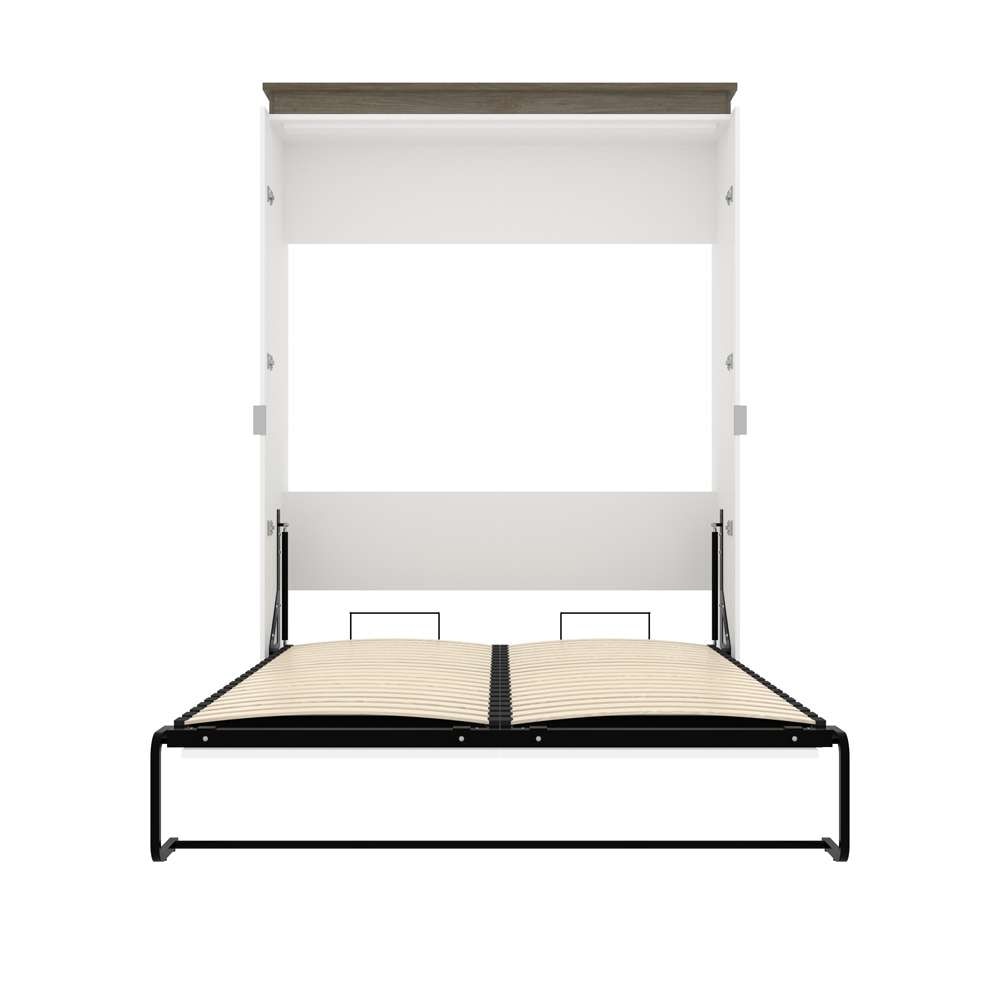 Bestar - Orion 65W Queen Murphy Bed in White & Walnut Grey - 116184-000017 veiw 8