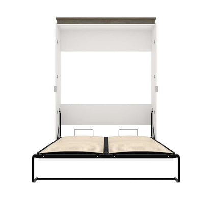 Bestar - Orion 65W Queen Murphy Bed in White & Walnut Grey - 116184-000017 veiw 8