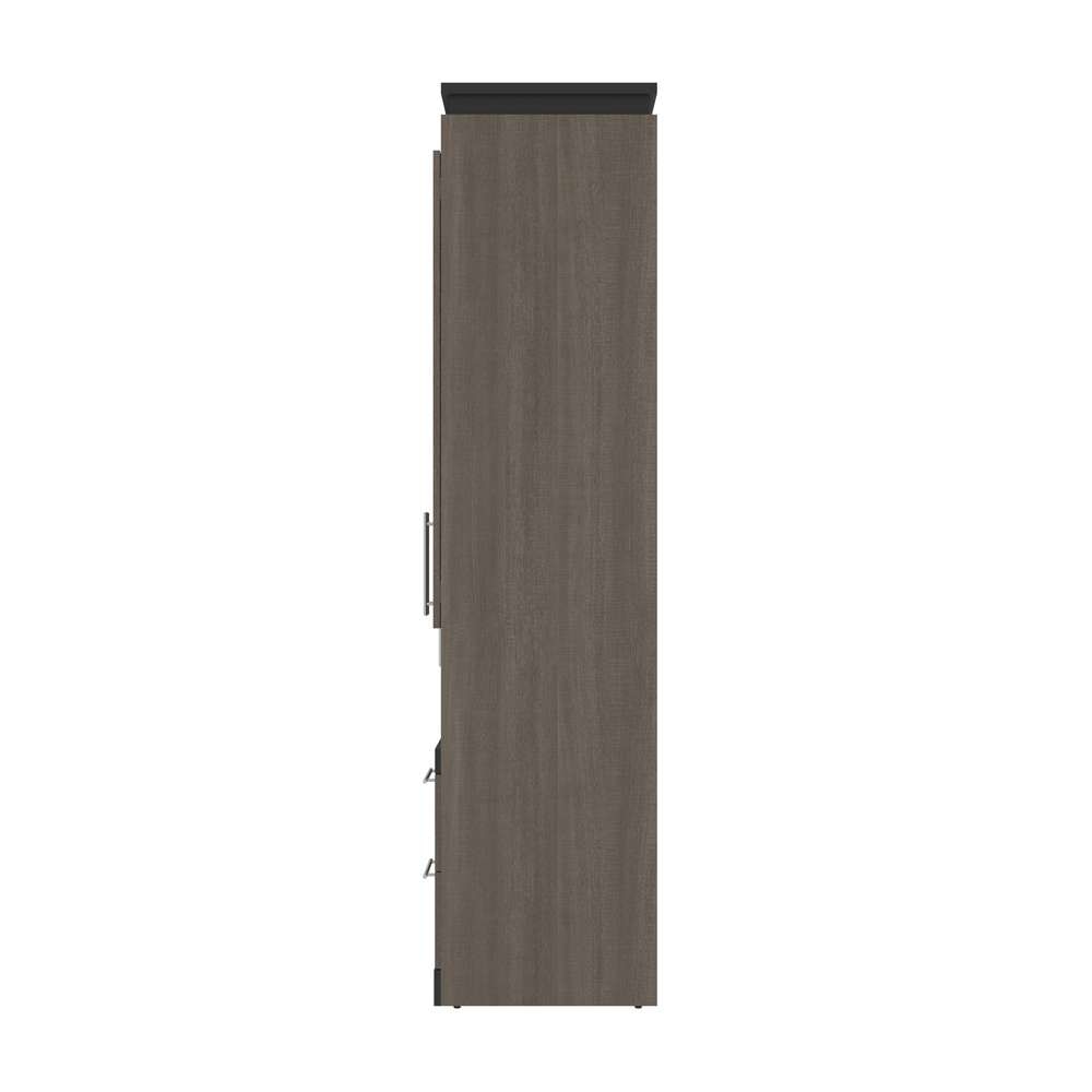 Bestar - Orion 98W Full Murphy Bed and 2 Storage Cabinets with Pull-Out Shelves (99W) in Bark Gray & Graphite - 116899-000047 veiw 3