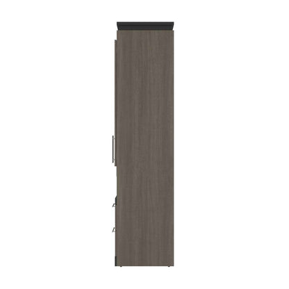 Bestar - Orion 98W Full Murphy Bed and 2 Storage Cabinets with Pull-Out Shelves (99W) in Bark Gray & Graphite - 116899-000047 veiw 3